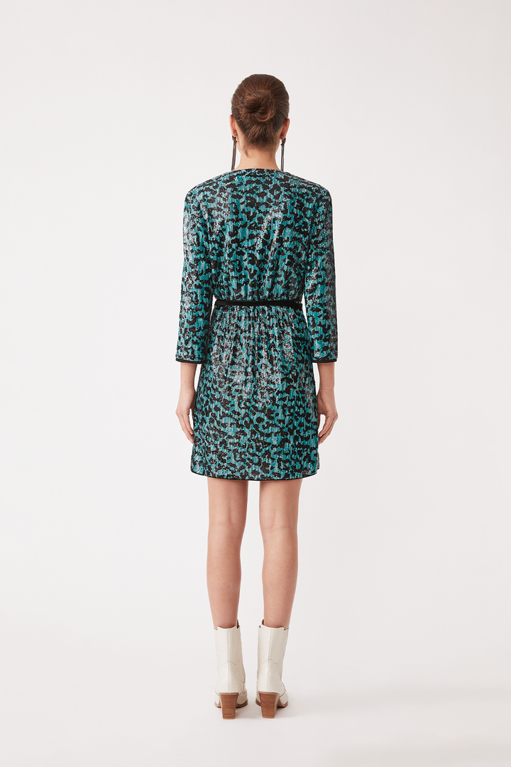 Cliff Short sequin wrap dress